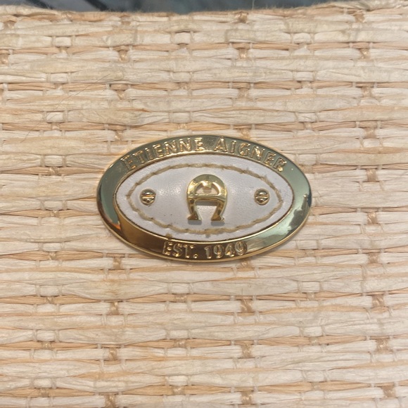 VINTAGE EITENNE AIGNER STRAW LEATHER SHOULDER BAG - Picture 5 of 16